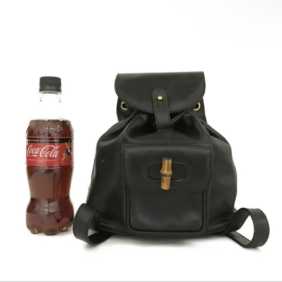 GUCCI Small Bamboo Handle Black Leather Back Pack: A STUNNER! - Picture 11 of 11